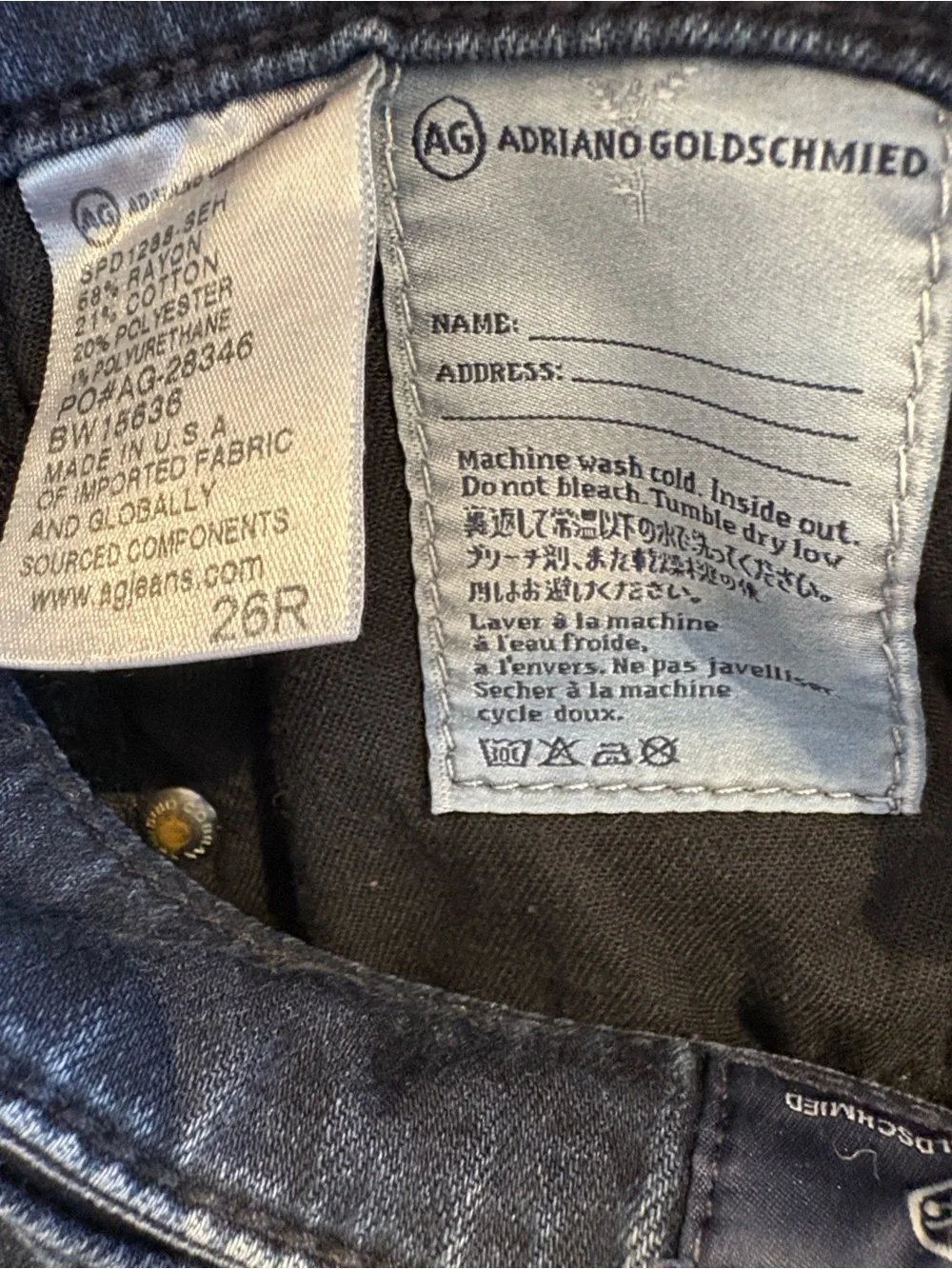 Ag Adriano Goldschmied Women's Dark Indigo Skinny Jeans size 26 - Picture 9 of 9